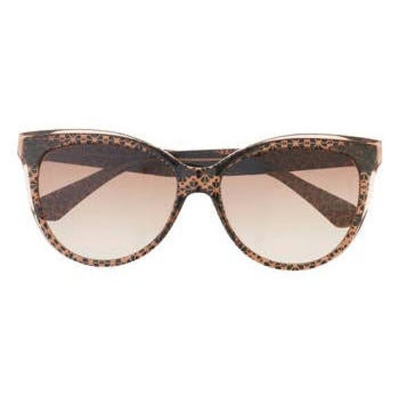 Kate Spade NWOT Brown Pattern 56mm Daesha Cat Eye Sunglasses display picture 2